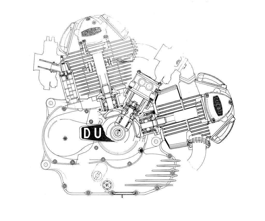 Il progetto definitivo di bicilindrico Ducati