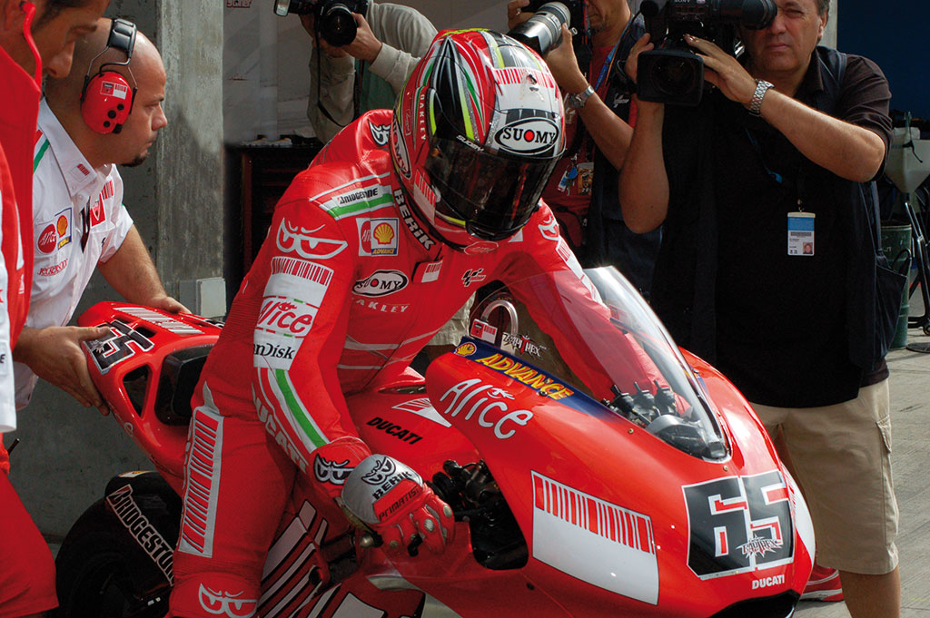 Loris is the one who believed first in the Desmosedici project, the one that won ducati's first pole and first MotoGP victory.